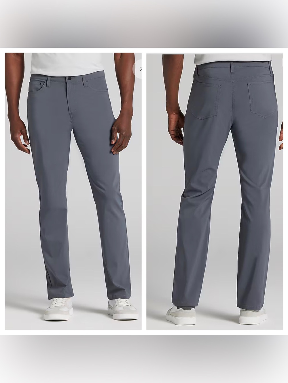 KENNETH COLE MENS AWEARNESS AWEAR TECH SLIM FIT PERFORMANCE PANTS 34x32 charcoal